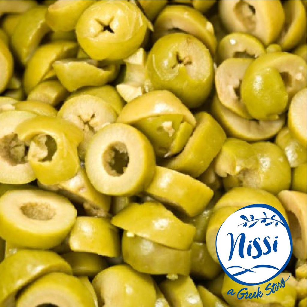 Organic Greek Nissi Halkidiki Olives Large Sliced 250g
