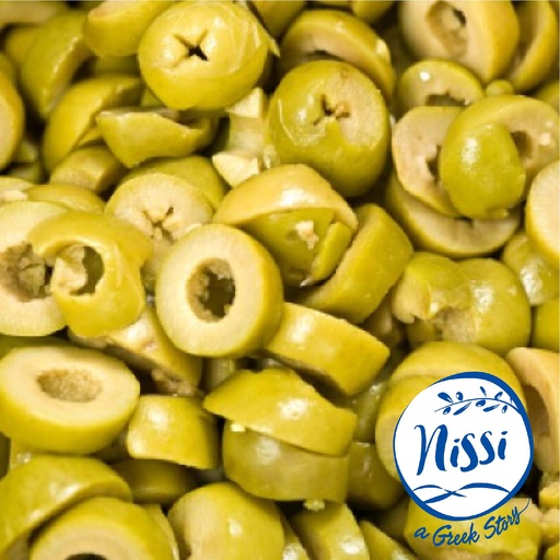 Organic Greek Nissi Halkidiki Olives Large Sliced kg